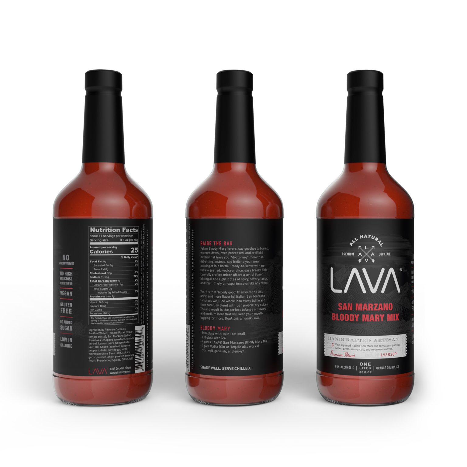 All Natural Premium LAVA San Marzano Bloody Mary Mix Drink Lava