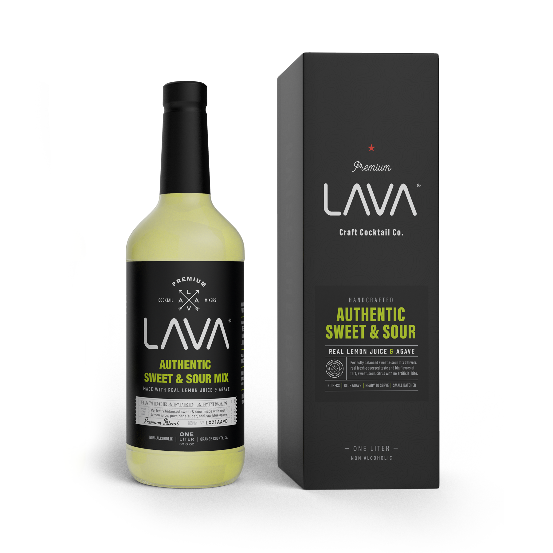 Lava Premium Authentic Sweet & Sour Mix, Made with Real Lemon Juice, Lime Juice, Raw Blue Agave, No Artificial Sweeteners. Whiskey Sour, Long Island