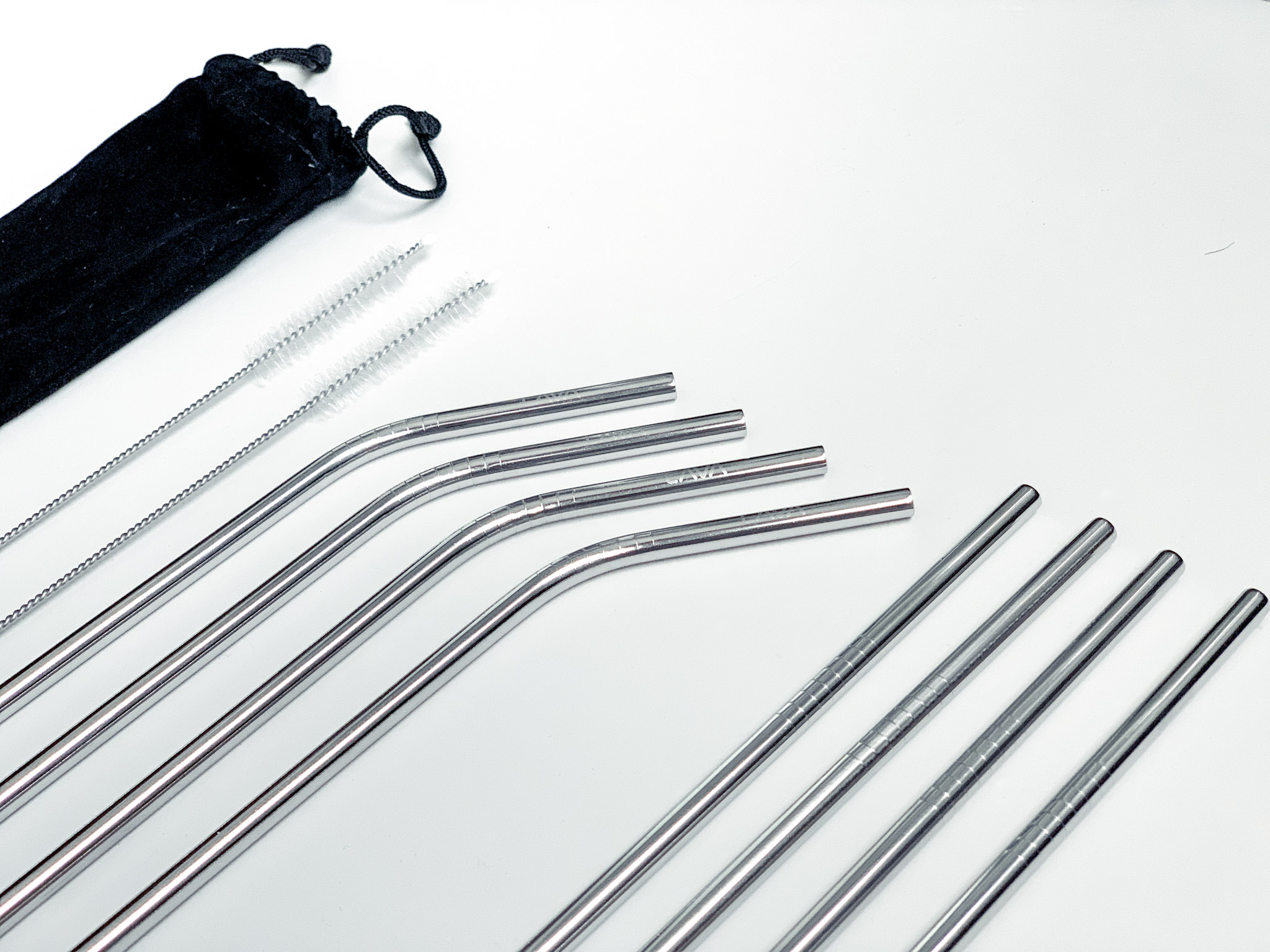 Premium 10pc Stainless Steel Metal Straws Set - LAVA Craft