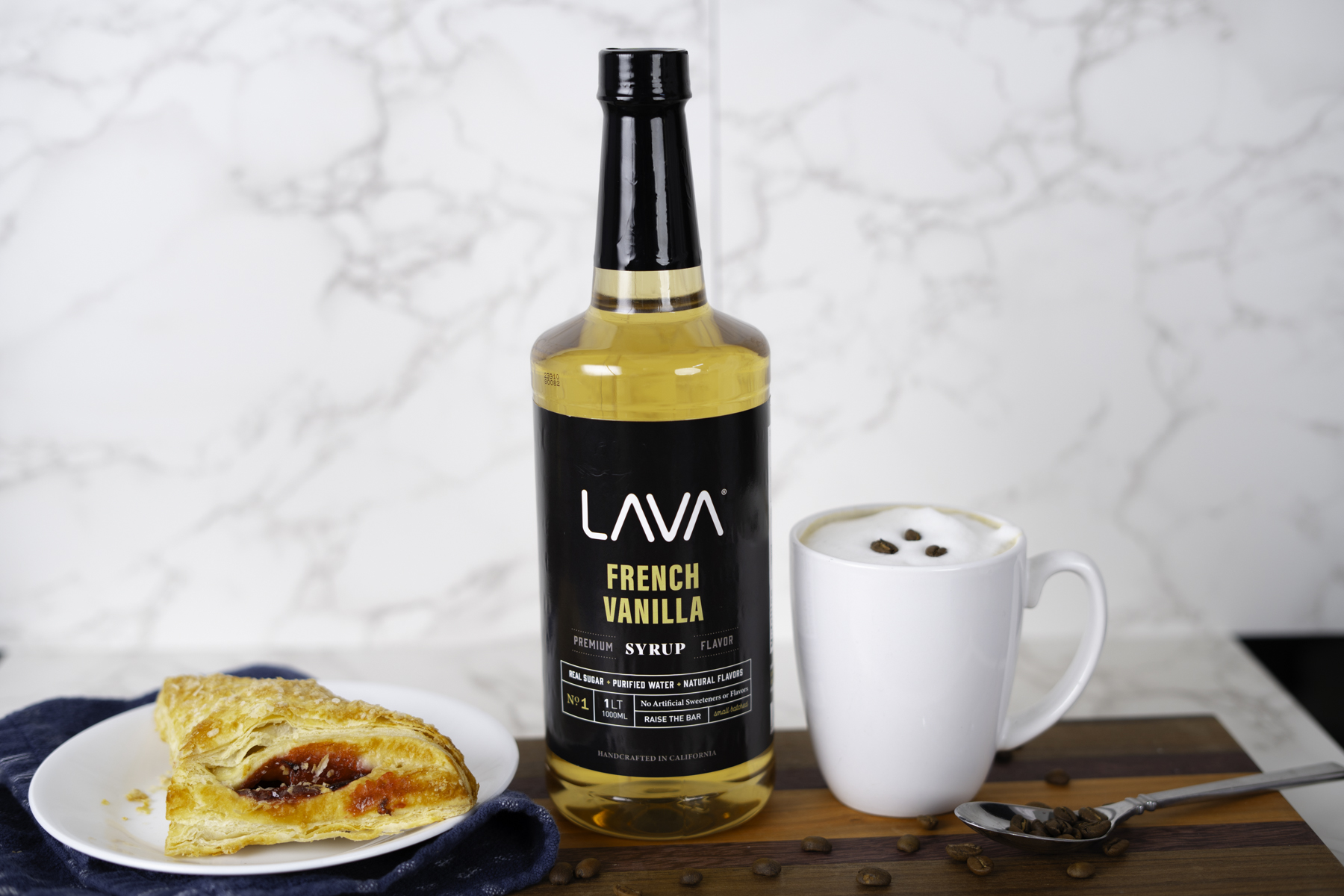 LAVA Premium French Vanilla Syrup 33.8oz Coffee Sweetener