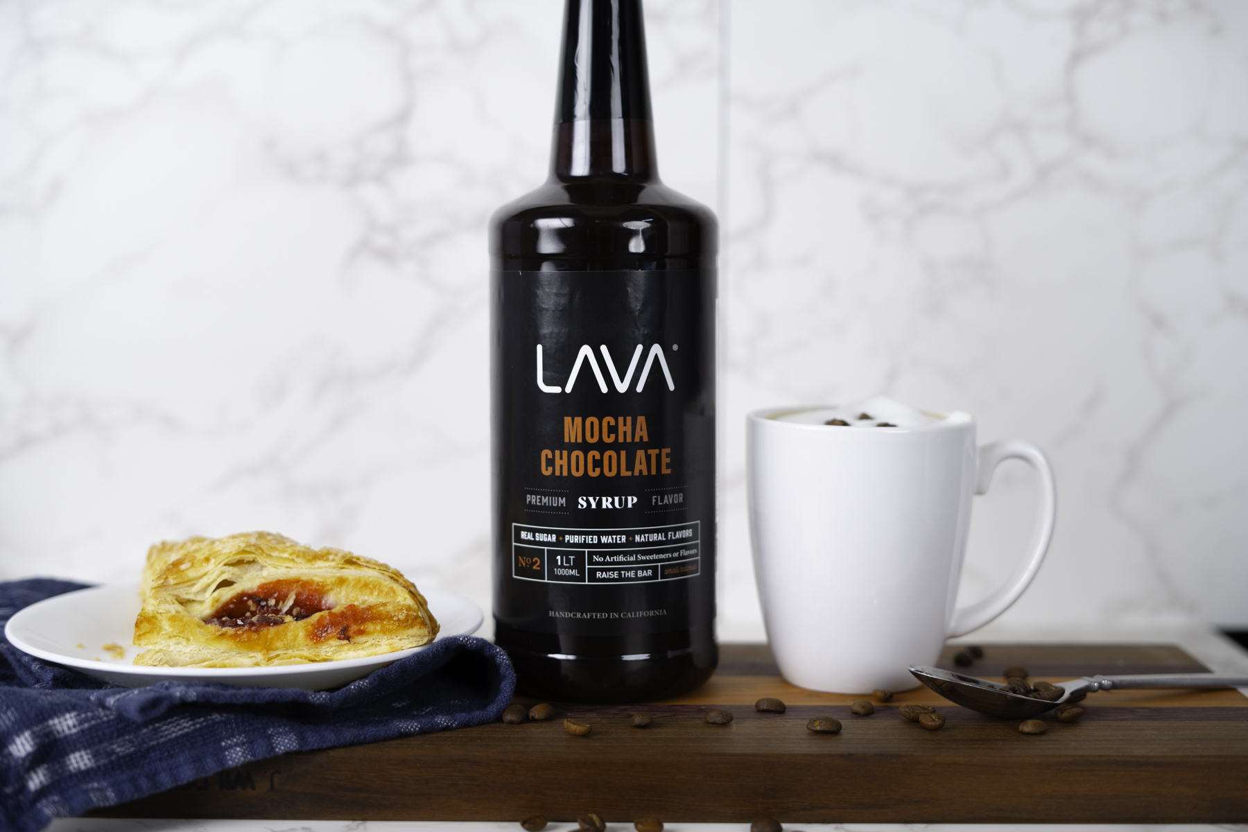 LAVA Premium Mocha Chocolate Syrup 33.8oz Coffee Sweetener