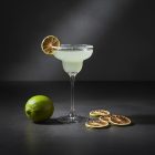 margarita cocktail recipe with dehydrated dried lemon wheel garnish