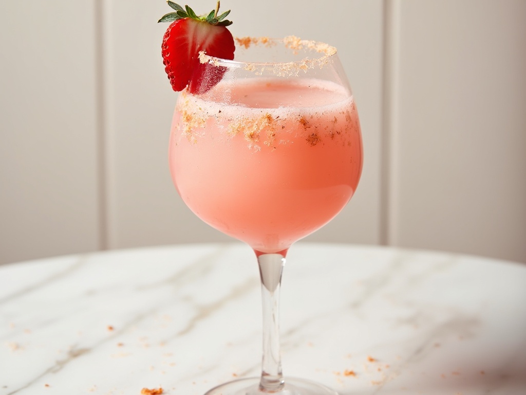 Vanilla–Strawberry Champagne Colada